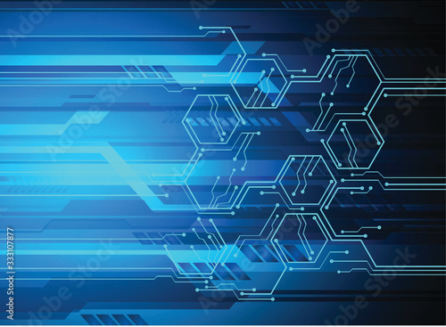 Blue cyber circuit future technology concept background