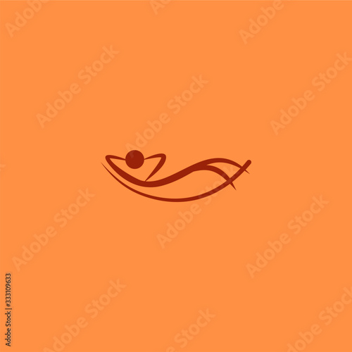 stick figure laying logo relax design