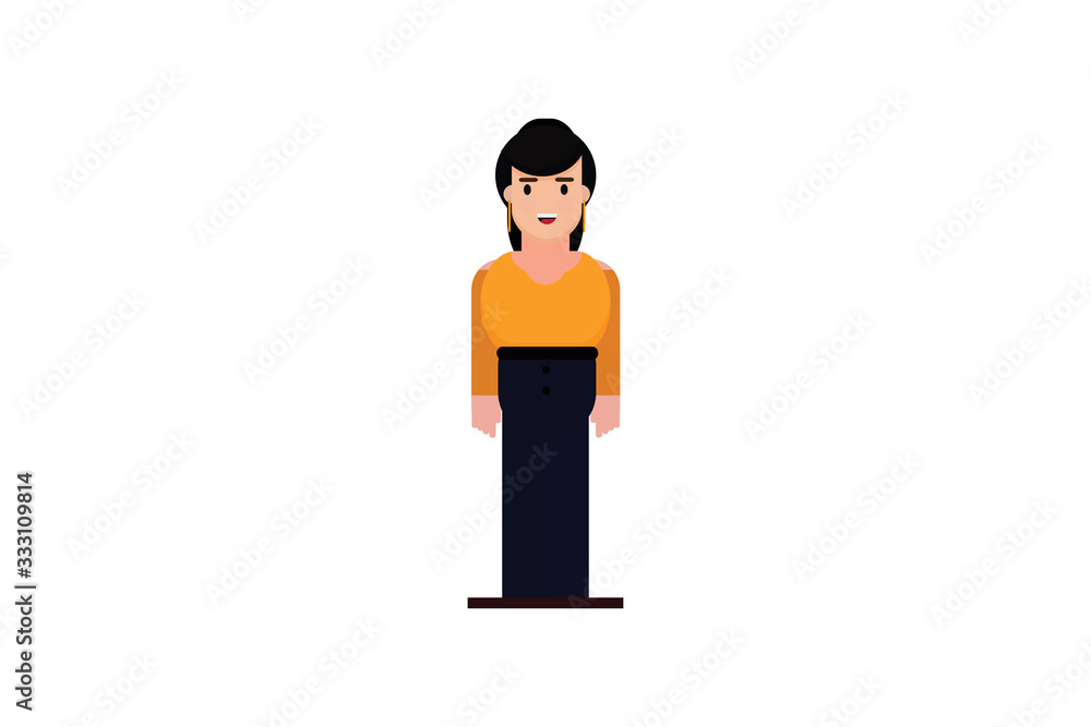 Character in flat design style isolated. Flat character cartoon vector illustration. Character in flat design style isolated. Flat character cartoon vector illustration.