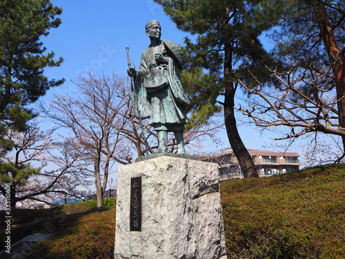 埼玉県草加市の松尾芭蕉像(Statue of Matsuo Basho in Soka, Saitama) photo