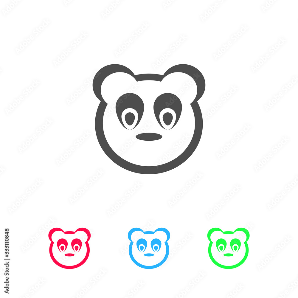 Obraz premium Baby panda face icon flat.