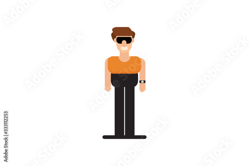 Character in flat design style isolated. Flat character cartoon vector illustration.