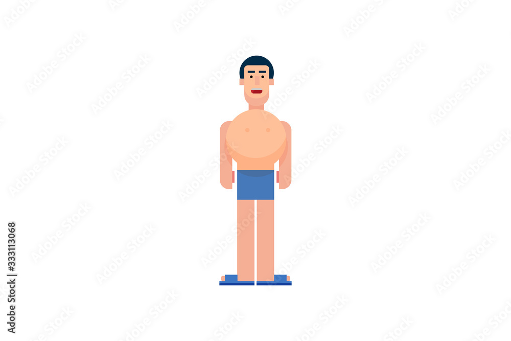 Character in flat design style isolated. Flat character cartoon vector illustration. Character in flat design style isolated. Flat character cartoon vector illustration.