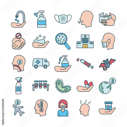 bundle of covid19 set icons