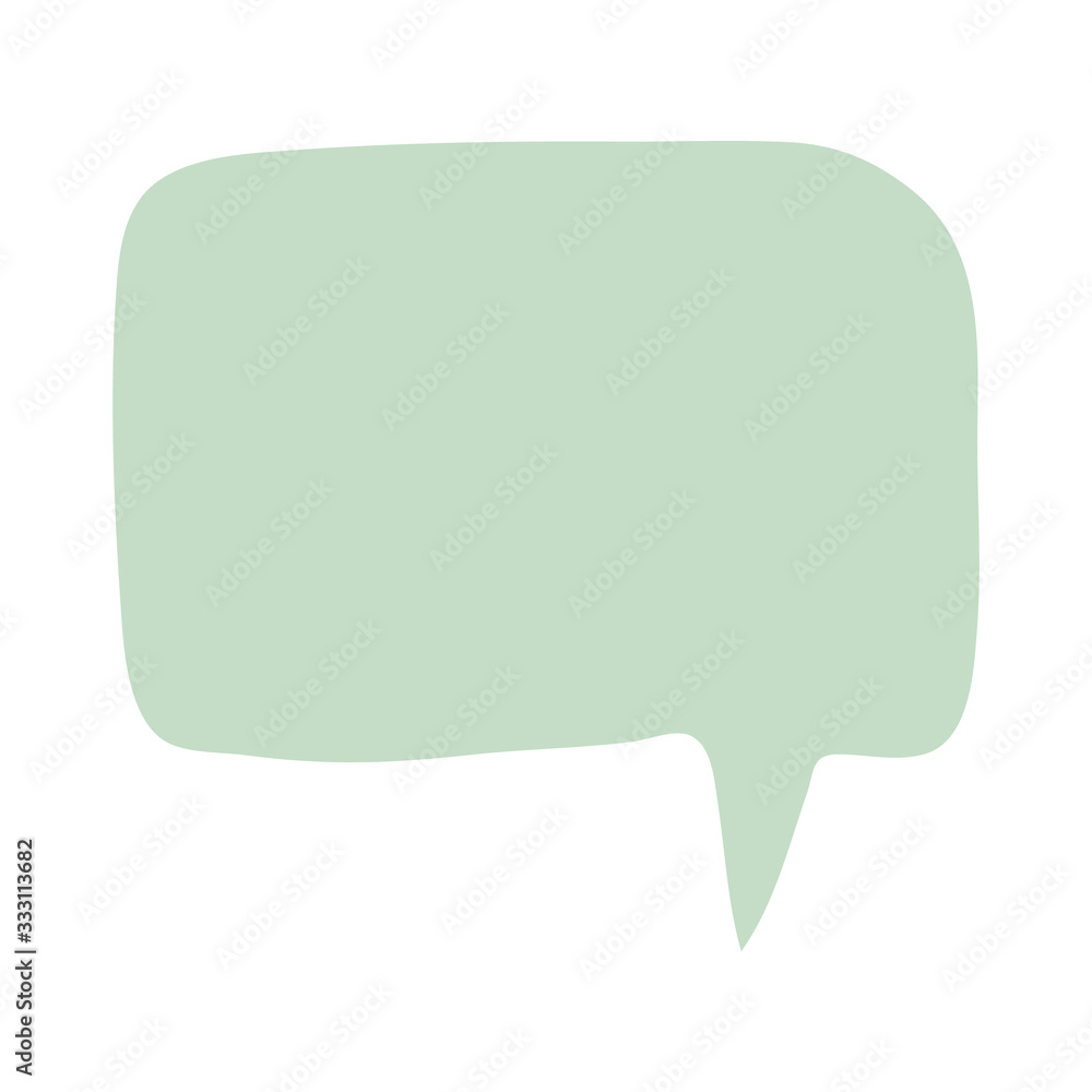 Hand drawn green speech bubble isolated on white background. Hand drawn green speech bubble isolated on white background.