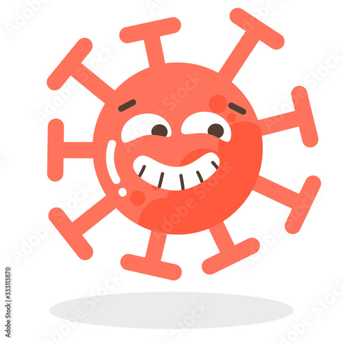 Vector set of cartoon red emoticons face covid-19, emoji cheating, cheeky face and roll eyes of corona virus, emotion cartoon characters illustration - dust floating isolated on white background 
