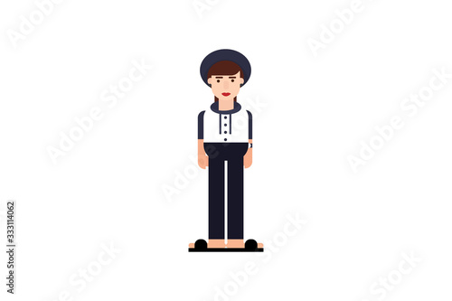 Character in flat design style isolated. Flat character cartoon vector illustration.