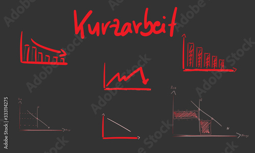 Kurzarbeit Arbeitsmarkt Zeichen Symbole Symbol Grafik Zeichnung 