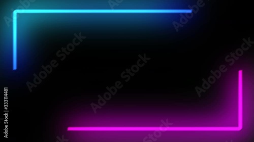 Wallpaper Mural Abstract seamless loop background. The blue and pink neon light border on black background. 4K motion graphic. Torontodigital.ca