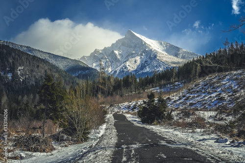 Slovakia mountain from ftom High Tatras. Krivan is national peak of slovakia. photo