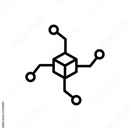 Simple blockchain line icon.