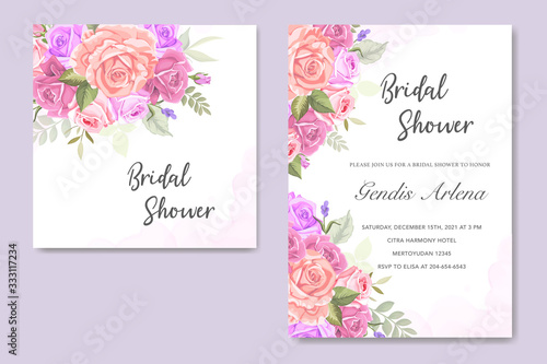 beautiful wedding card template with floral © andreasrobin