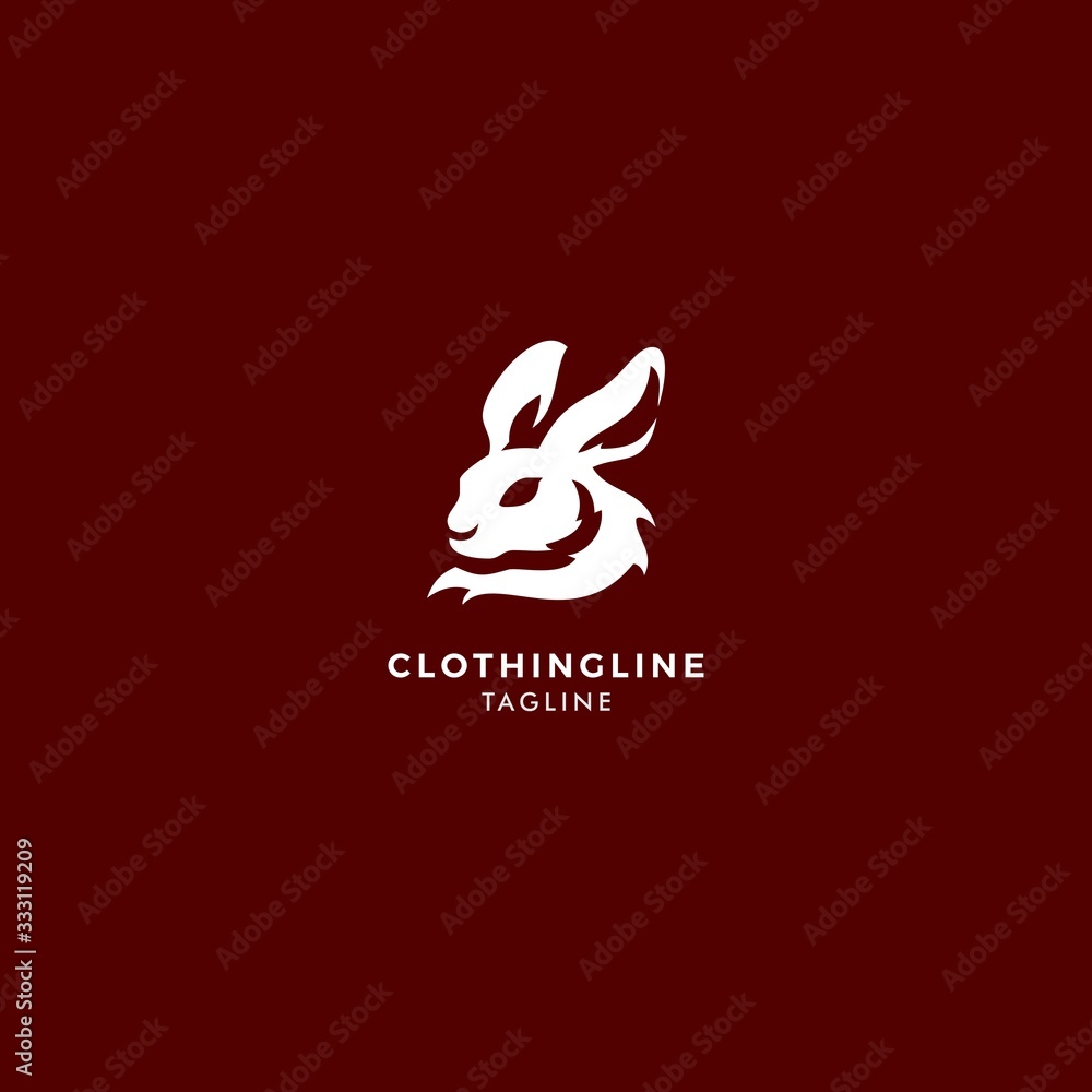Fototapeta premium Monogram cute rabbit mascot logo
