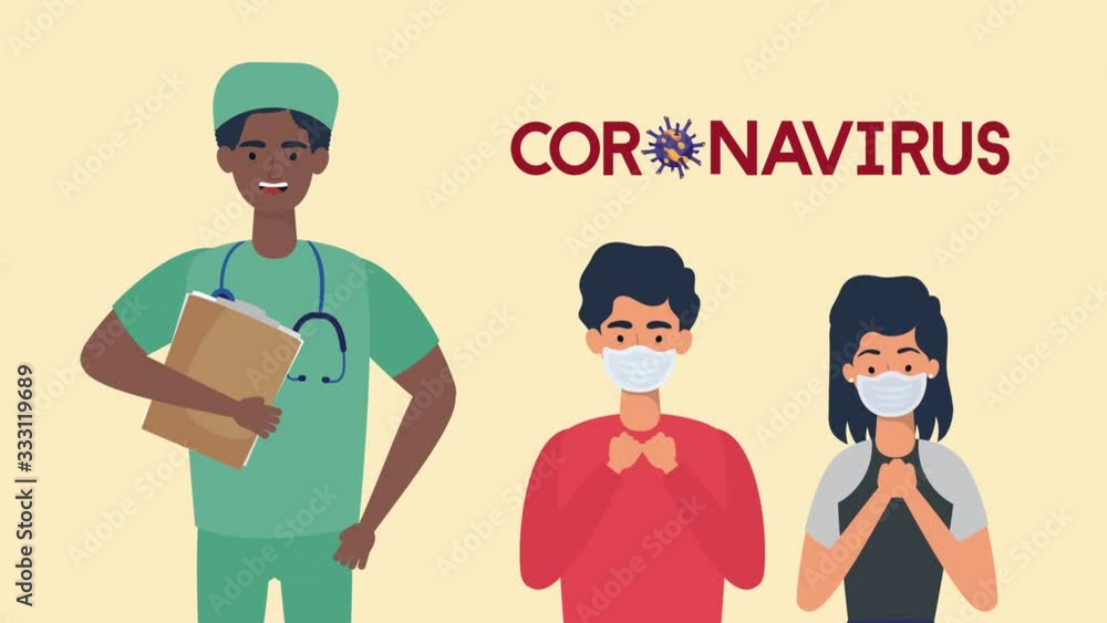 doctor with covid19 patients characters doctor with covid19 patients characters