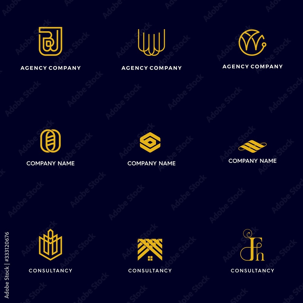 Obraz premium Modern luxury company logo set