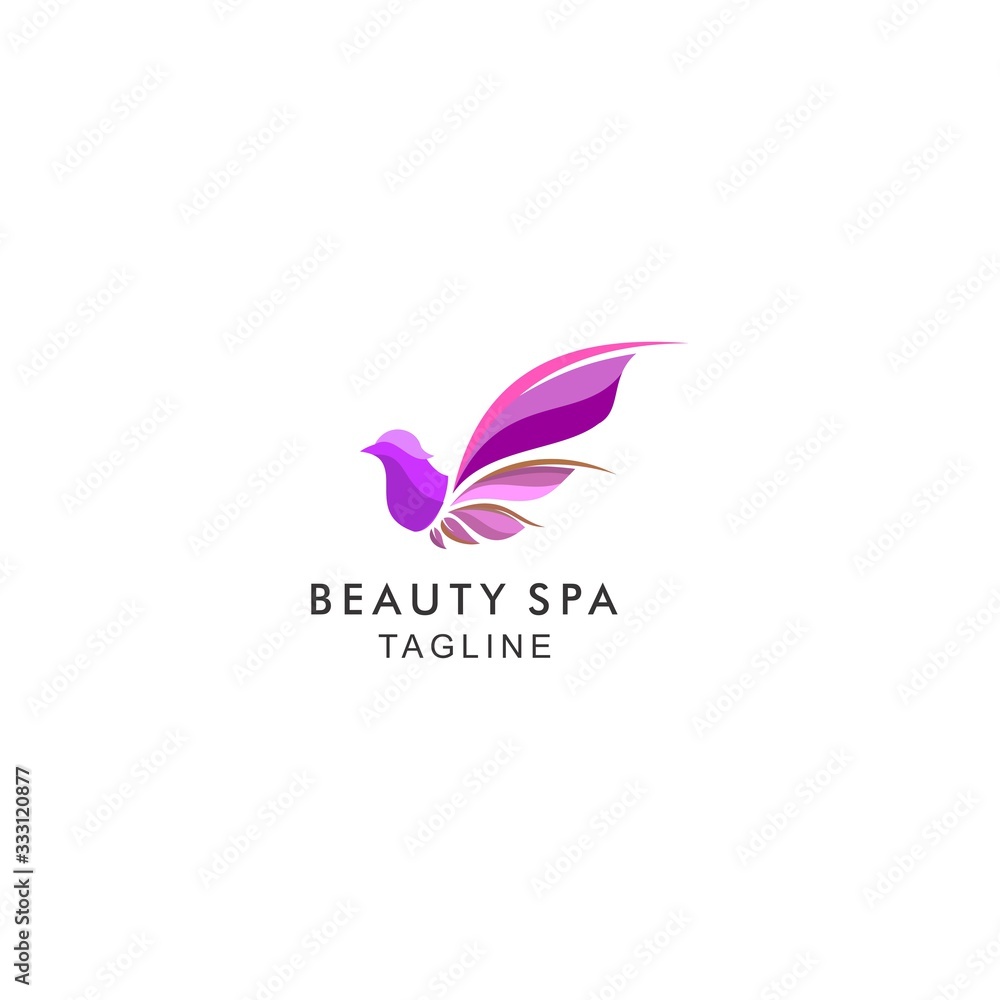 Abstract beauty bird gradient logo