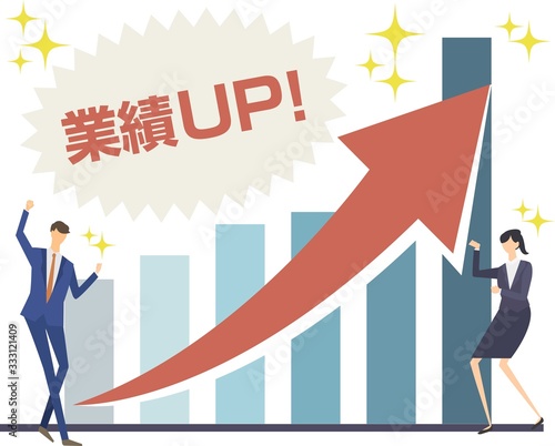 グラフ　ビジネス　成長　チャート　上昇ベクター　イラスト