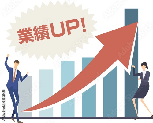 グラフ　ビジネス　成長　チャート　上昇ベクター　イラスト