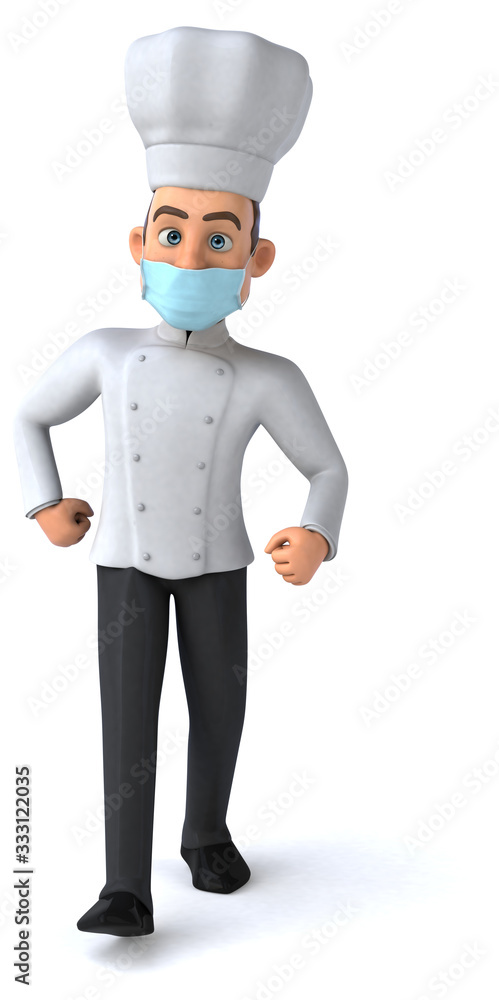 3D illustration of a cartoon character with a mask 3D illustration of a cartoon character with a mask