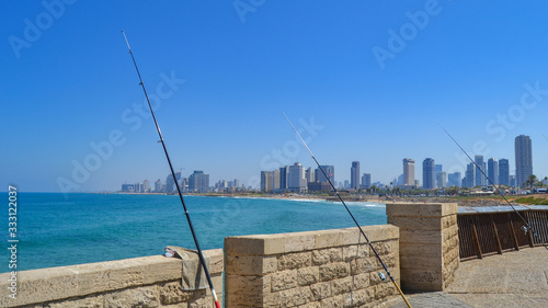 Принти на полотні Tel Aviv is a city on the Mediterranean coast of Israel characterized by its austere Bauhaus buildings from the 1930s, thousands of which are located in the White City architectural area