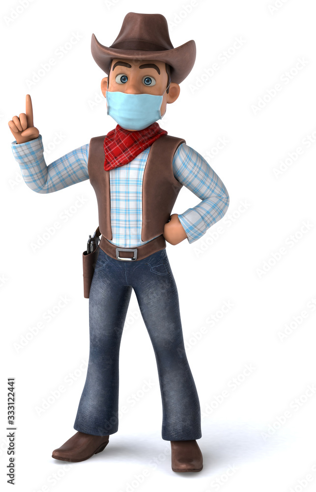 3D illustration of a cartoon character with a mask 3D illustration of a cartoon character with a mask