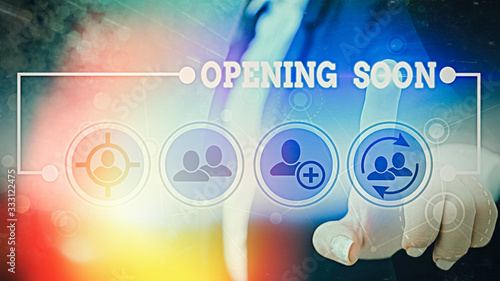 фотографія Text sign showing Opening Soon