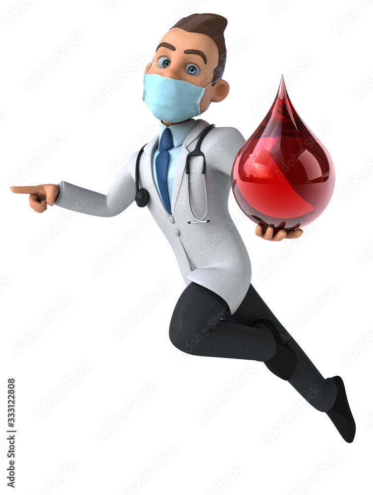 3D illustration of a cartoon character with a mask 3D illustration of a cartoon character with a mask