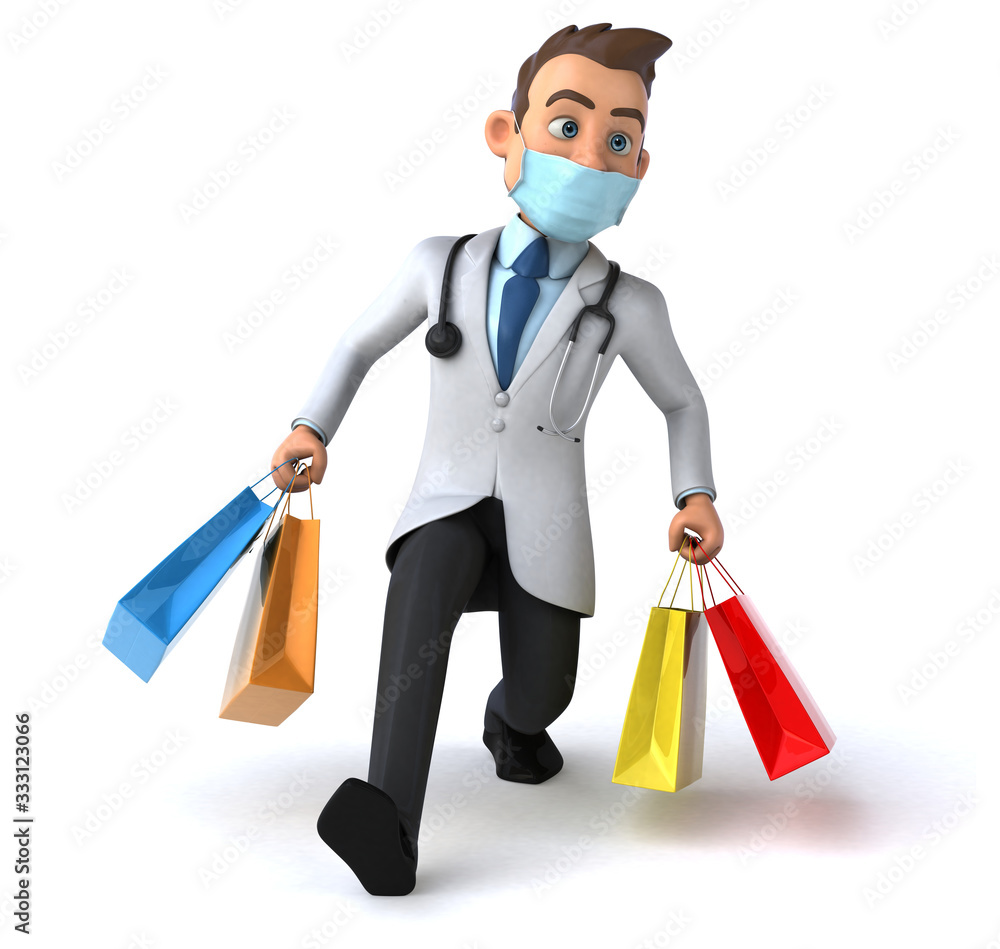 3D illustration of a cartoon character with a mask 3D illustration of a cartoon character with a mask