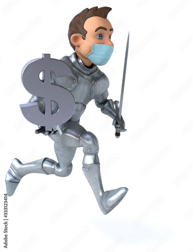 3D illustration of a cartoon character with a mask 3D illustration of a cartoon character with a mask