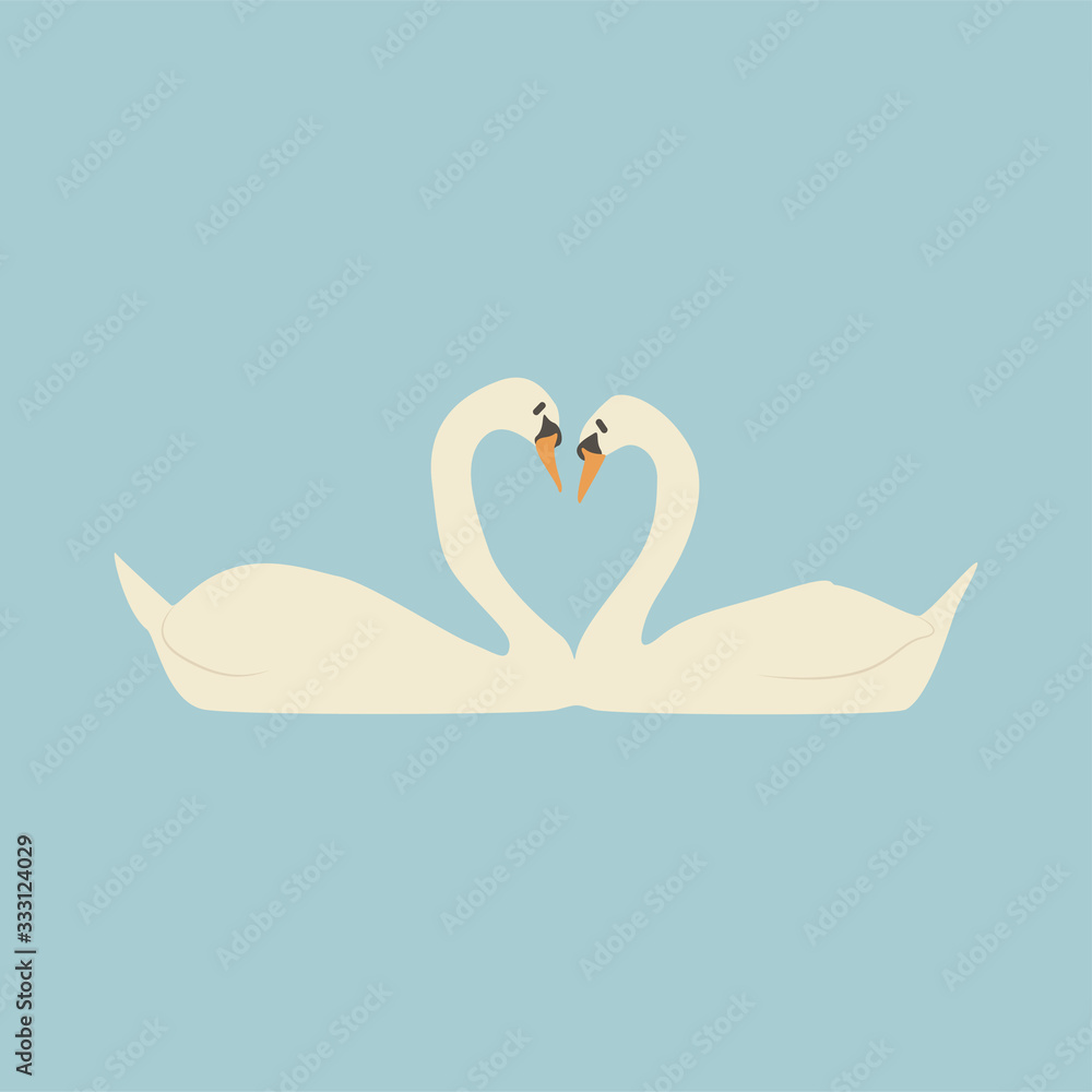 Fototapeta premium Cartoon white goose. Cute Cartoon white goose, Vector illustration on a white background. Drawing for children.