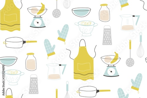 Colorful pattern sets of icon for cooking and dinning