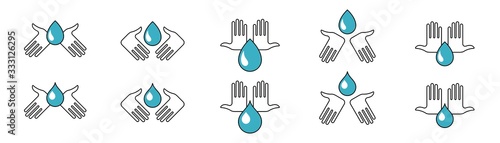Sticker or nameplate template. Recommendations for the prevention of viral infectious diseases. A preventive measure to maintain health. Please wash your hands! Isolated vector elements.