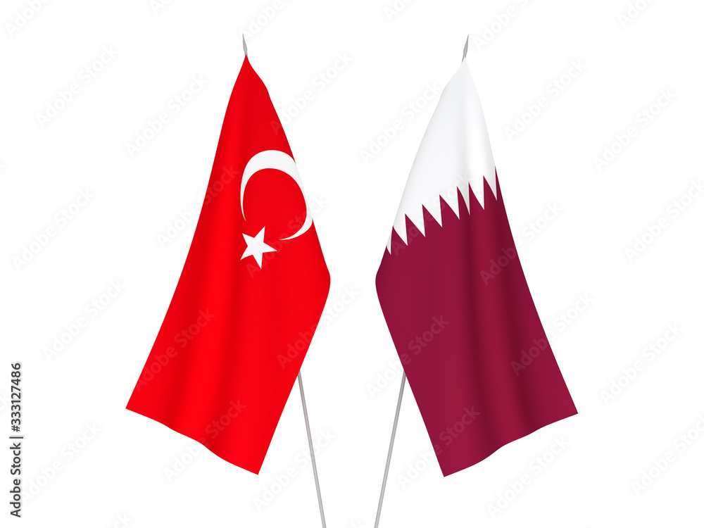 Obraz premium Qatar and Turkey flags