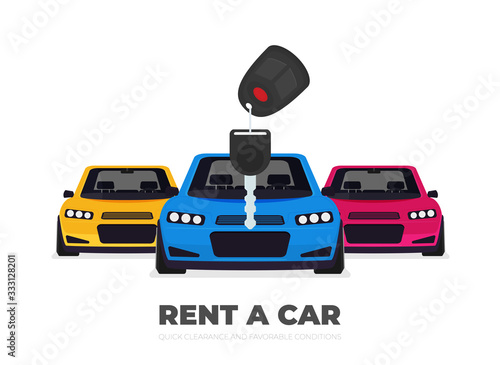 Rent a car design over background, vector illustration