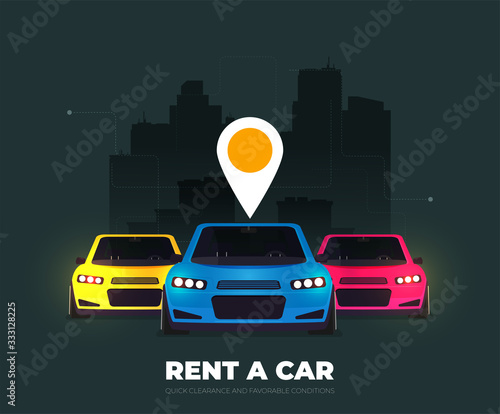 Rent a car design over background, vector illustration