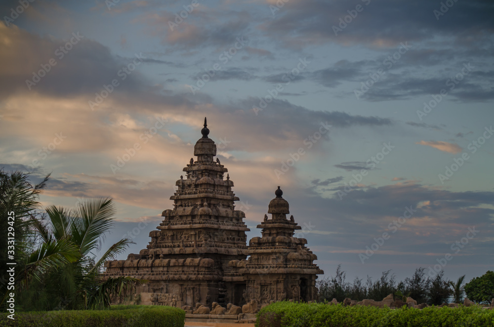 Seashore Temple is an UNESCO World Heritage Site located at Mamallapuram aka Mahabalipuram in Tamil Nadu, India