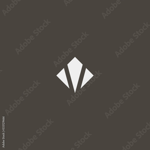 white sign on a black background. simple vector geometric rhombus sign of ramp fish or kite
