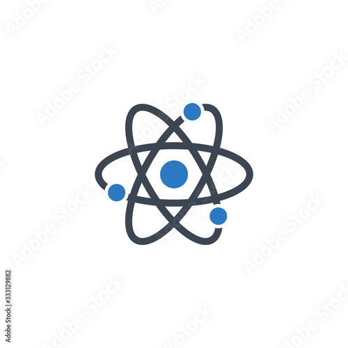 Atom related vector glyph icon.