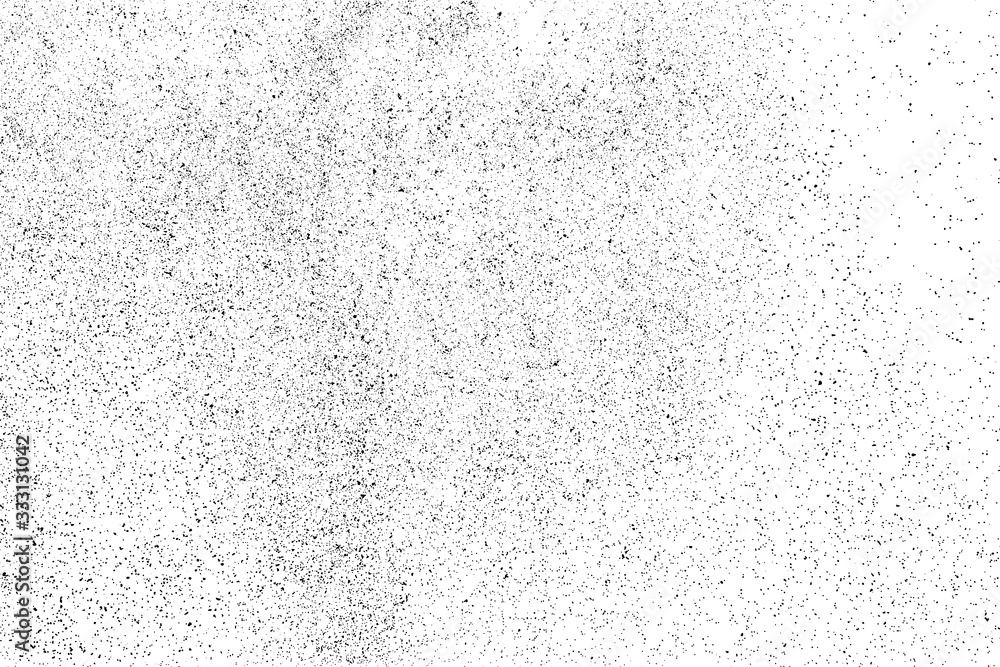 Black grainy texture isolated on white background. Dust overlay. Dark