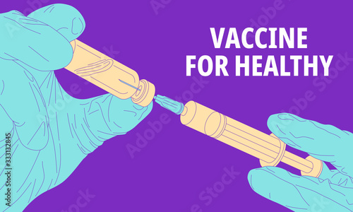 Illustration of vaccination preparation for injection.
