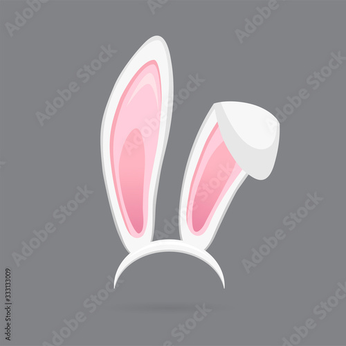 Easter bunny ears isolated. Cartoon cute rabbit Headband for poster, banner or invitation cards. Vector illustration