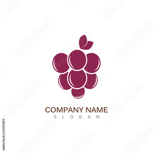 Grape fruit flat vector template icon illustration design