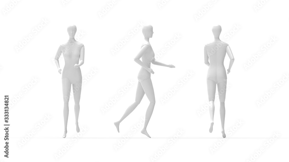 3D rendering of a mannequin person fashion model isolated 3D rendering of a mannequin person fashion model isolated