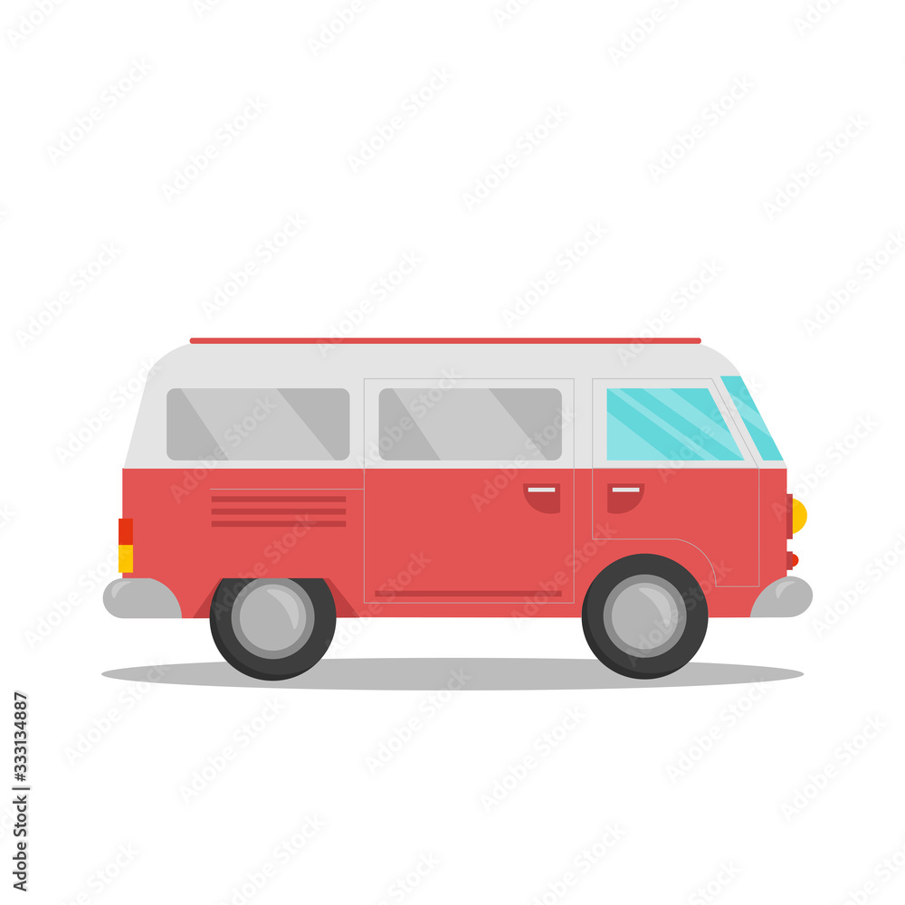 mini van illustration design element. flat icon.