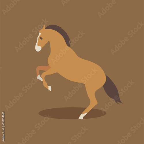 Cartoon horse. Cute Cartoon horse  Vector illustration on a brown background. Drawing for children.