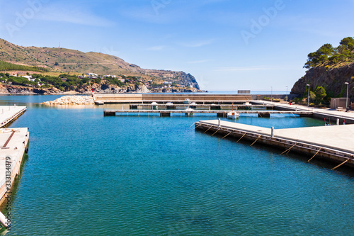 View of the marina in Colera, Costa Brava, Catalonia, Spain © Jordi