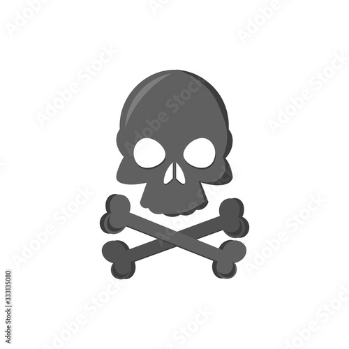 skull illustration design element. flat icon.