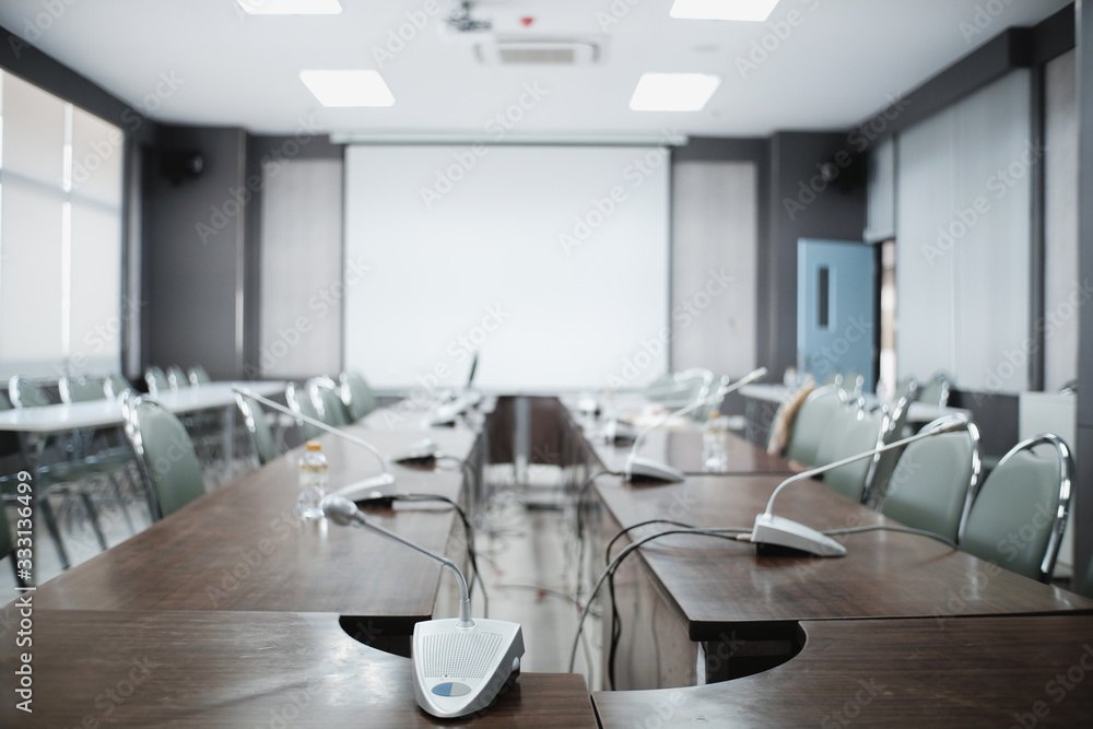A meeting without people,corona virus effect concept. A meeting without people,corona virus effect concept.
