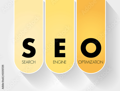 SEO - Search Engine Optimization acronym, business concept background