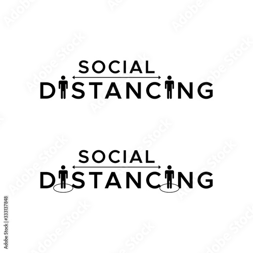 Social distancing. Coronavirus epidemic protective equipment. Preventive measures. Steps to protect yourself. Keep the 1 meter distance. Typography Vector illustration.